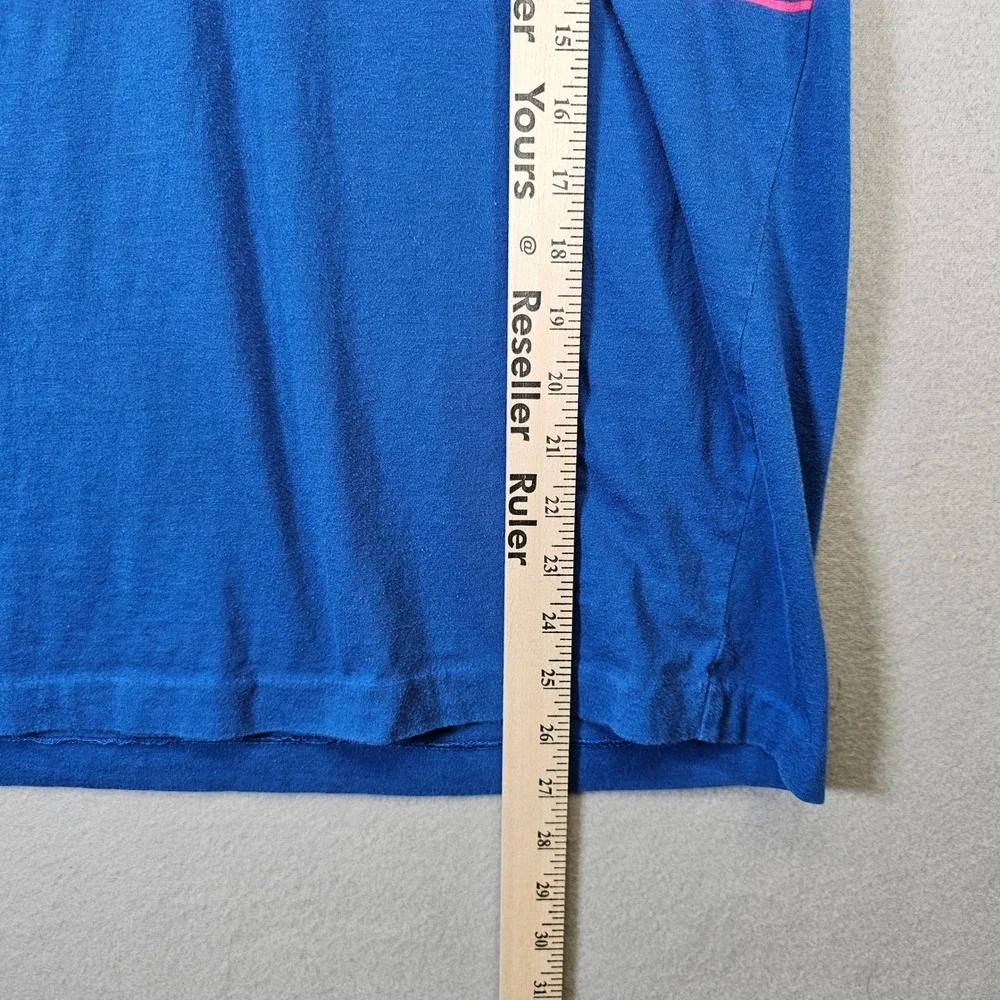 Par Four Mens Polo Shirt Medium Blue Teal Pink Striped Short Sleeve Cottontail - Picture 4 of 6